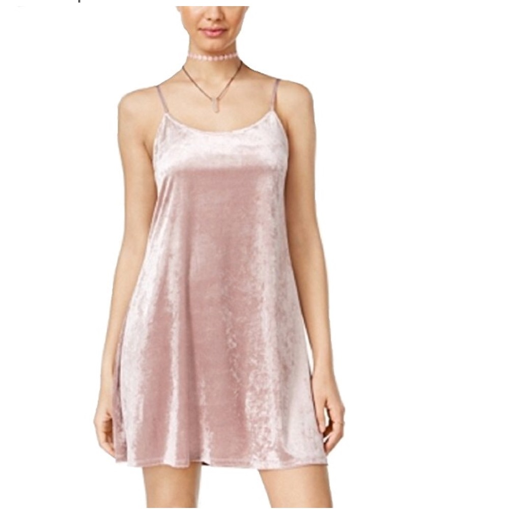 Teeze Me Velvet Slip Dress in Blush 7/8